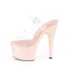 Pleaser - ADORE708LG Sandale à bride à la cheville, Pole dance chaussures - Chaussures de pole dance - Rose/Transparent Product image